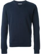 Maison Margiela Crew Neck Sweatshirt, Men's, Size: 46, Blue, Cotton