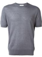 Ballantyne Fine-knit T-shirt, Men's, Size: 48, Grey, Silk/linen/flax