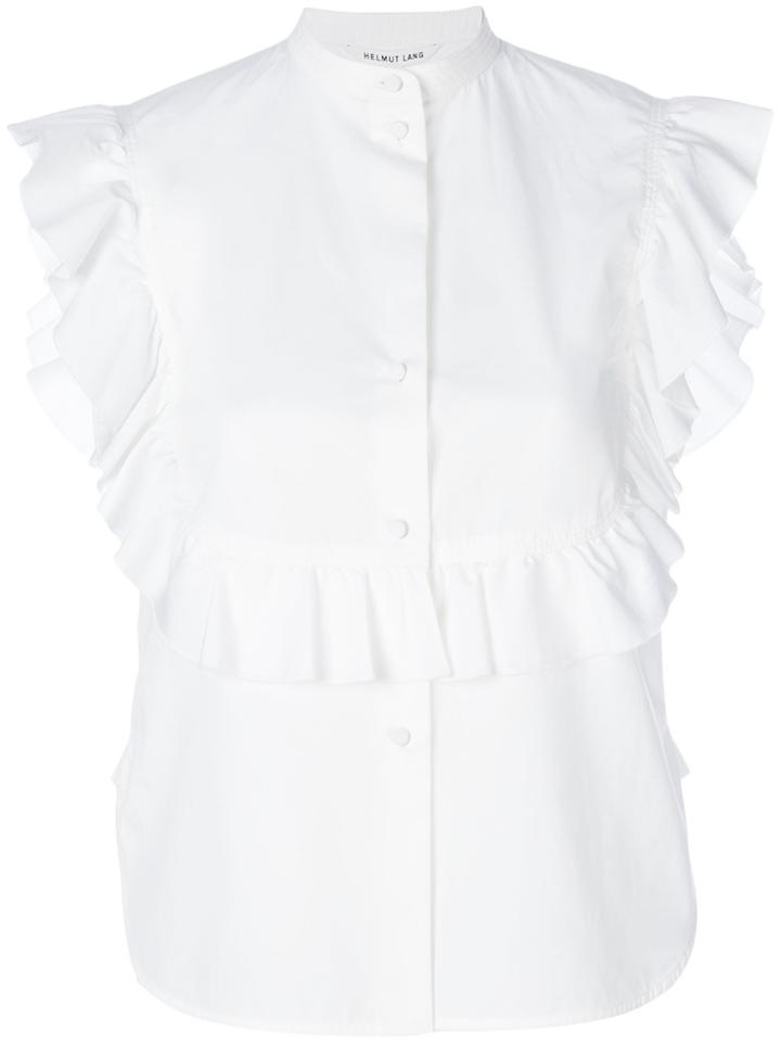 Helmut Lang Ruffle Bib Sleeveless Shirt - White