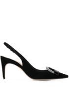 Sergio Rossi Studded Buckle Sling-back Pumps - Black