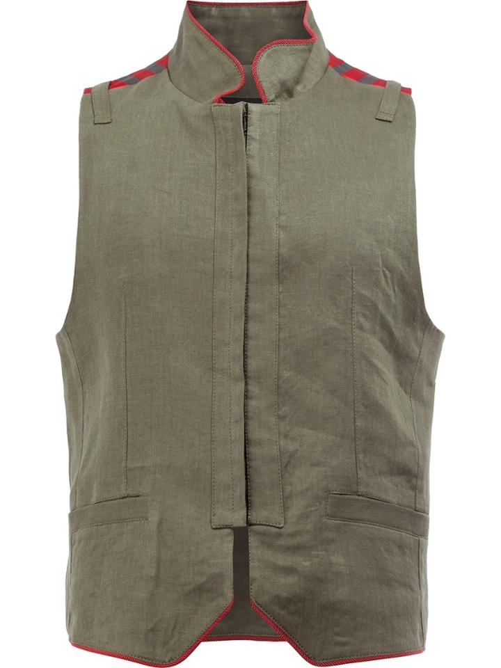 Ann Demeulemeester Military Gilet - Green