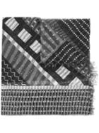 Issey Miyake - Tribal Scarf - Women - Silk/linen/flax - One Size, Black, Silk/linen/flax