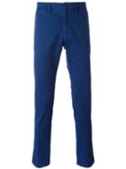 Moncler Classic Chino Trousers, Men's, Size: 48, Blue, Cotton/spandex/elastane