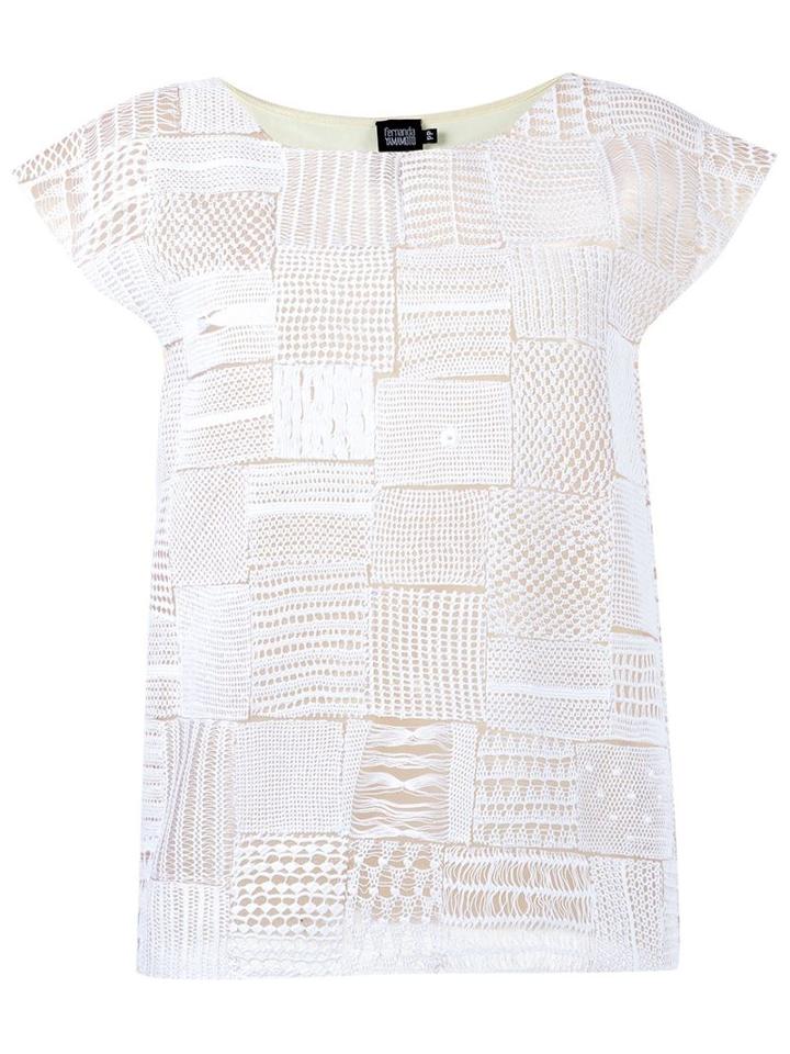 Fernanda Yamamoto Round Neck Lace Blouse