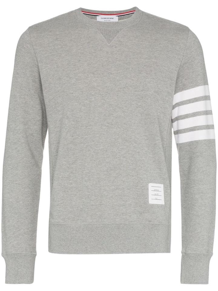 Thom Browne Crew-neck 4-bar Sweatshirt - Grey