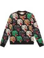 Gucci Panther Face Wool Sweater - Black