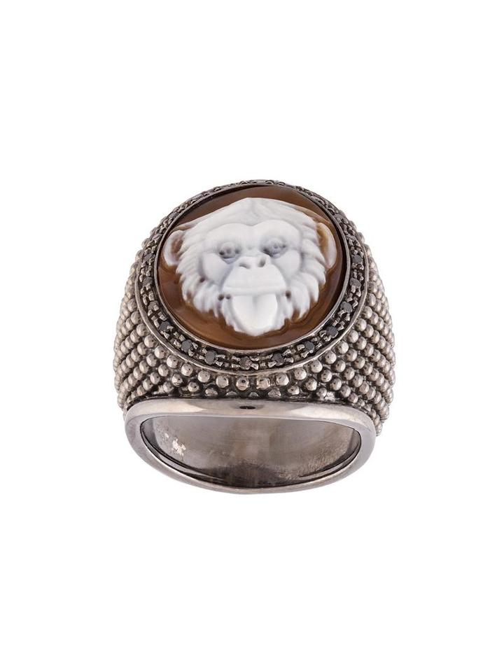 Amedeo Embossed Monkey Ring, Women's, Size: 7 1/2, Brown
