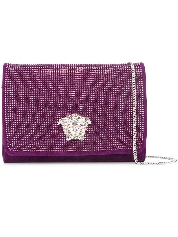 Versace Palazzo Medusa Sultan Bag, Women's, Pink/purple, Goat Skin/glass