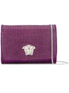 Versace Palazzo Medusa Sultan Bag, Women's, Pink/purple, Goat Skin/glass