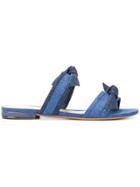 Alexandre Birman Bow Denim Sandals - Blue