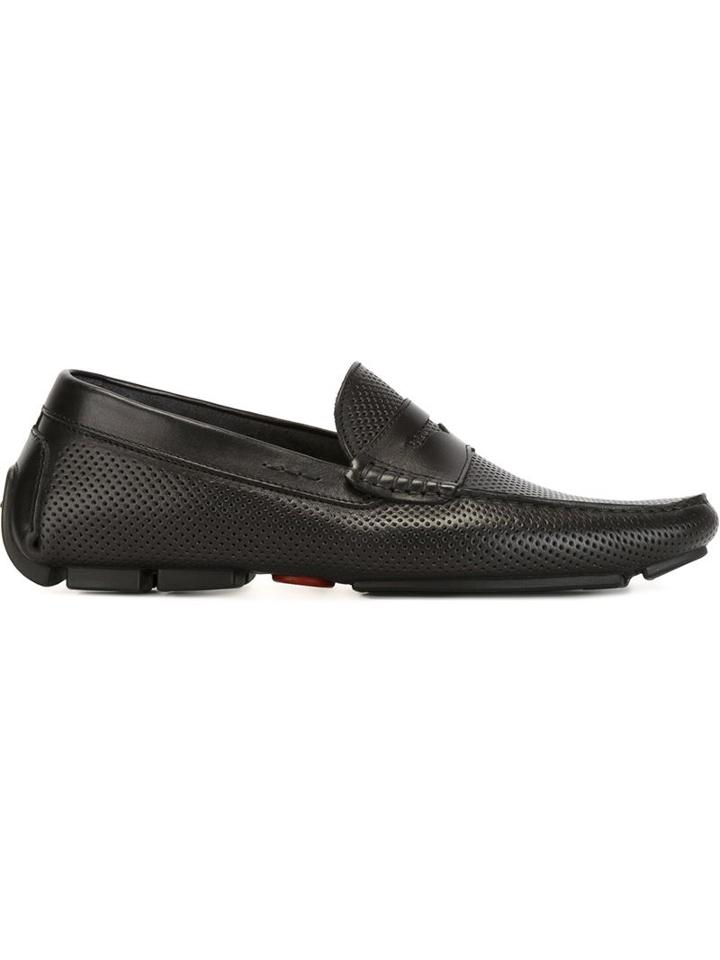 Kiton Perforated Penny Loafers