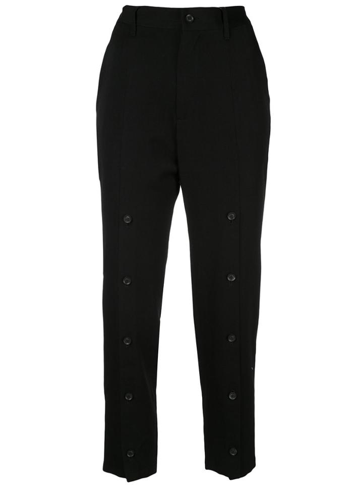 Yohji Yamamoto High Rise Slim-fit Trousers - Black