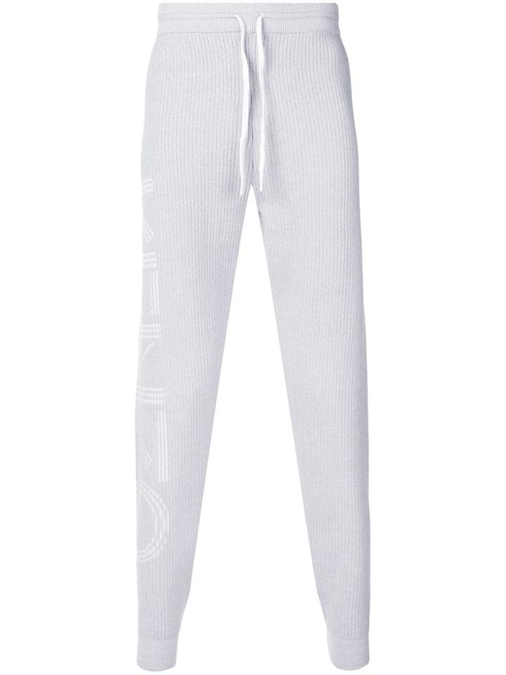 Kenzo High Waisted Logo Track Trousers - Grey