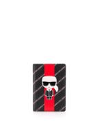 Karl Lagerfeld K/stripe Ikonik Passport Cover - Black