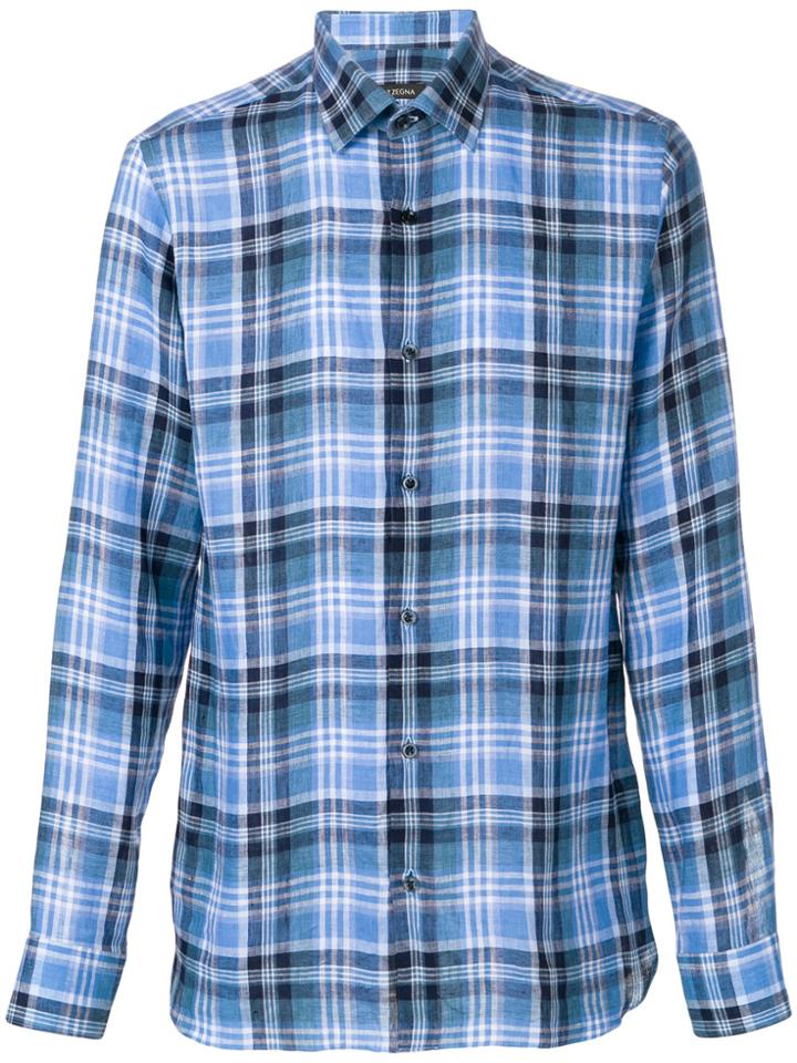 Z Zegna Plaid Shirt - Blue