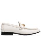 Burberry Cream Solway Leather Loafers - White