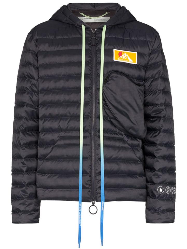 Off-white Hooded Padded Jacket - Blue