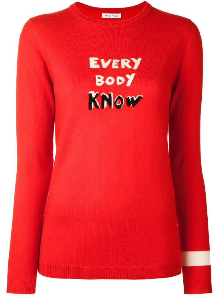 Bella Freud 'every Body Know' Jumper, Women's, Size: Small, Red, Wool