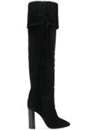 Saint Laurent Maurice Thigh Boots - Black