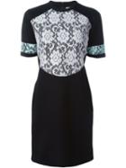 Christopher Kane Floral Lace Shift Dress, Women's, Size: L, Black, Modal/polyurethane/viscose/polyamide