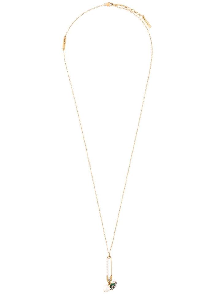 Marc Jacobs Safety Pin & Snail Charm Necklace - Metallic