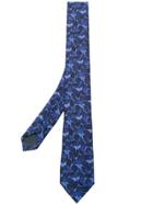 Z Zegna Floral Embroidered Tie - Blue