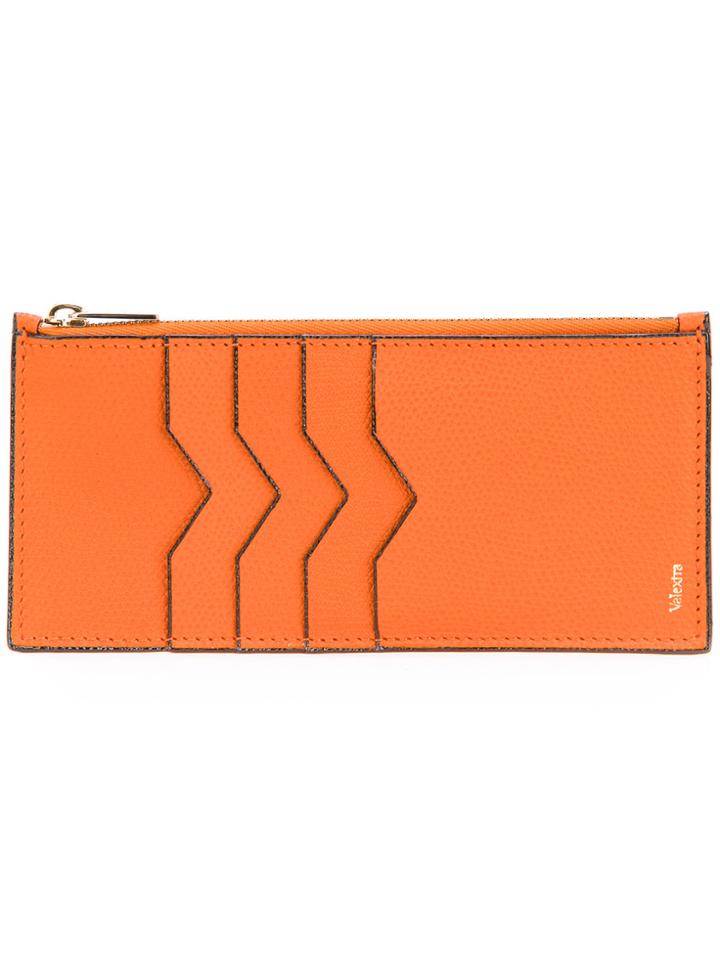 Valextra Card Holder Zip Wallet - Yellow & Orange
