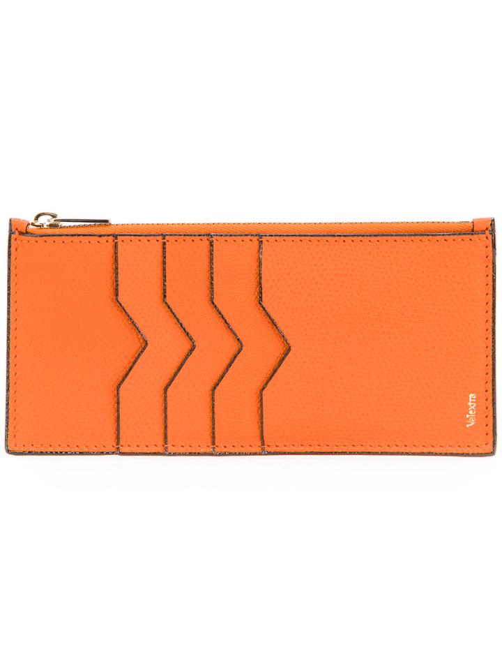 Valextra Card Holder Zip Wallet - Yellow & Orange