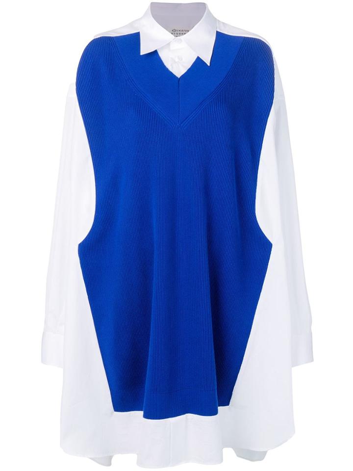 Maison Margiela Contrast Oversized Shirt - Blue