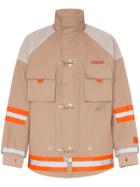 Heron Preston Fireman Tape Suede Cotton Jacket - Neutrals