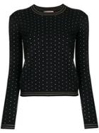 Twin-set Mini Stud Fitted Sweater - Black
