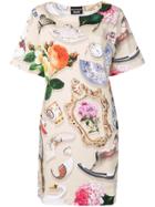 Boutique Moschino Printed T-shirt Dress - Neutrals