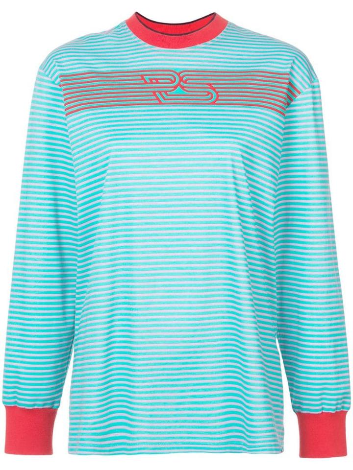 Proenza Schouler Pswl Stripe Mockneck Long Sleeve T-shirt -