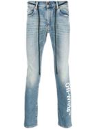 Off-white Logo Slim-fit Jeans - Blue