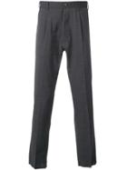 Pt01 Feather-detail Slim Trousers - Grey