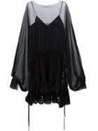 Chloé Billowing Dress, Women's, Size: 38, Black, Silk