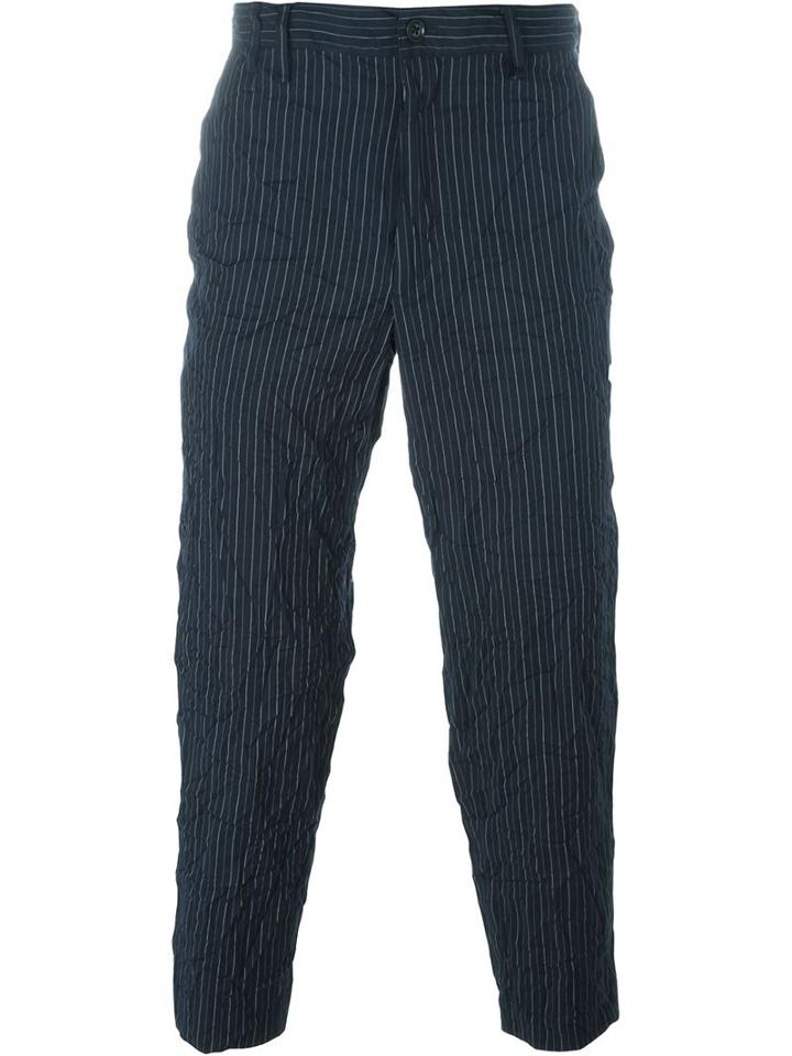 Yohji Yamamoto Cropped Striped Trousers