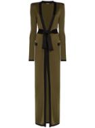 Balmain Belted Maxi Cardigan - Green
