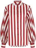 G.v.g.v. Striped Classic Collar Button Front Shirt - Red