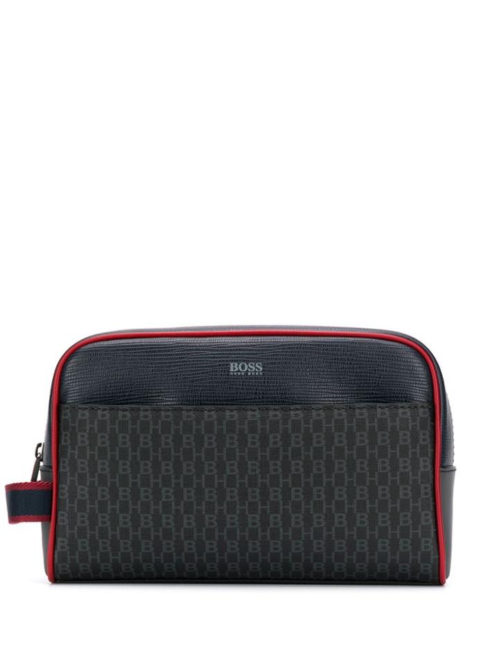 Boss Hugo Boss Printed Monogram Wash Bag - Blue