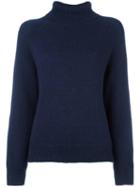 Alberto Biani Roll Neck Jumper, Women's, Size: Medium, Blue, Polyamide/viscose/cashmere/wool