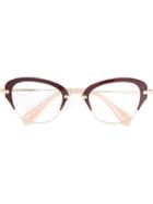 Miu Miu Eyewear Cat Eye Glasses, Pink/purple, Metal (other)/rubber