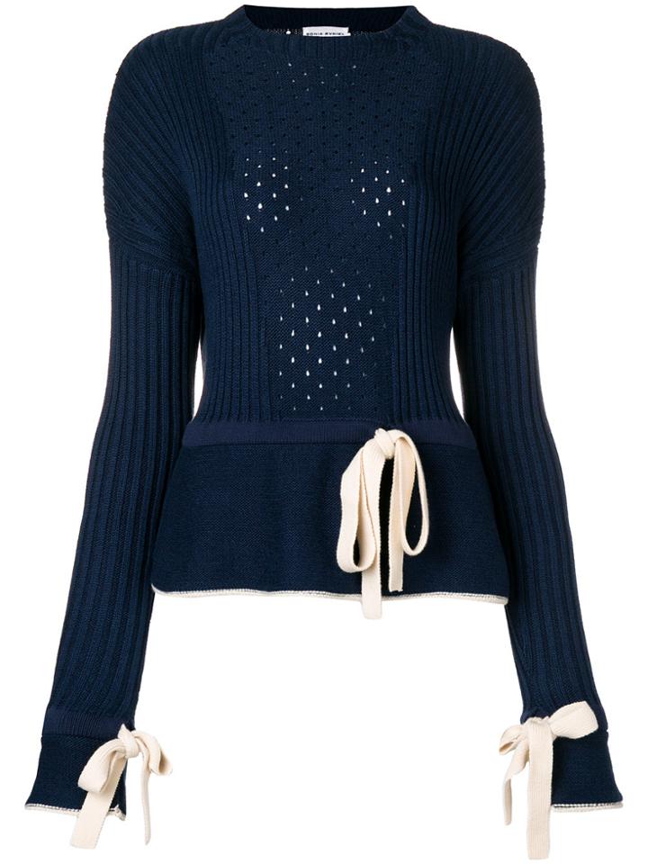 Sonia Rykiel Perforated Knit Jumper - Blue