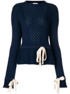 Sonia Rykiel Perforated Knit Jumper - Blue