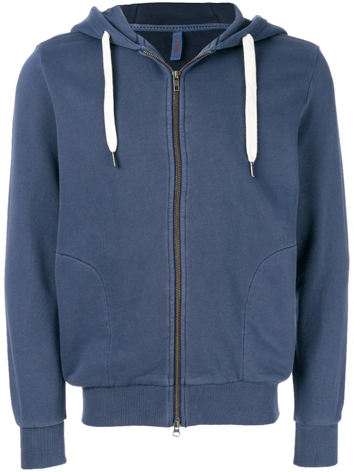 Sun 68 Classic Zipped Hoodie - Blue