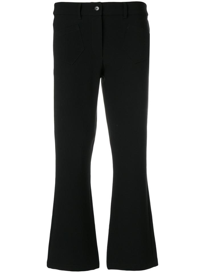 Moschino Cropped Kick Flare Trousers - Black
