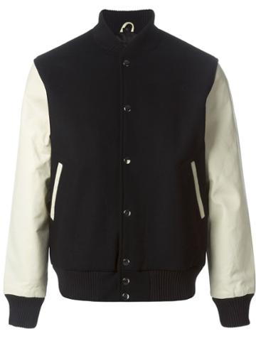 Mki Miyuki Zoku Varsity Bomber Jacket, Men's, Size: Xl, Black, Nylon/polyester/wool