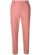 Closed Cropped Tailored Trousers - Pink & Purple