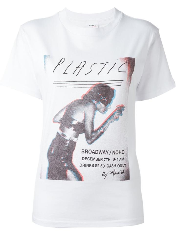 Joyrich Plastic Print T-shirt, Women's, Size: Large, White, Cotton