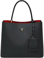 Prada Double Saffiano Leather Bag - Black